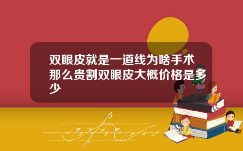 双眼皮就是一道线为啥手术那么贵割双眼皮大概价格是多少