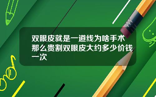 双眼皮就是一道线为啥手术那么贵割双眼皮大约多少价钱一次