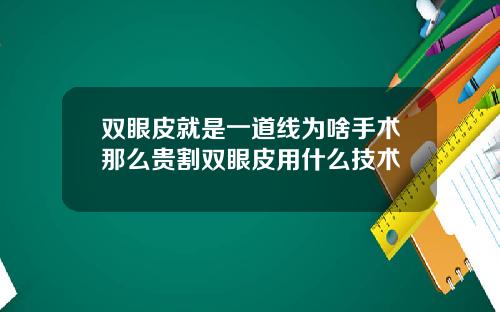 双眼皮就是一道线为啥手术那么贵割双眼皮用什么技术