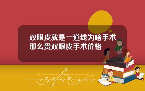 双眼皮就是一道线为啥手术那么贵双眼皮手术价格
