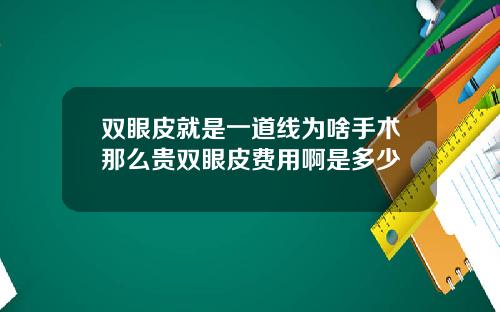 双眼皮就是一道线为啥手术那么贵双眼皮费用啊是多少