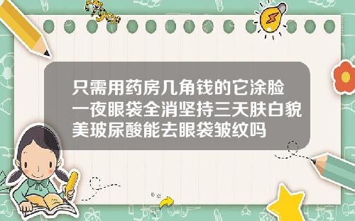 只需用药房几角钱的它涂脸一夜眼袋全消坚持三天肤白貌美玻尿酸能去眼袋皱纹吗