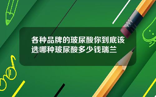 各种品牌的玻尿酸你到底该选哪种玻尿酸多少钱瑞兰