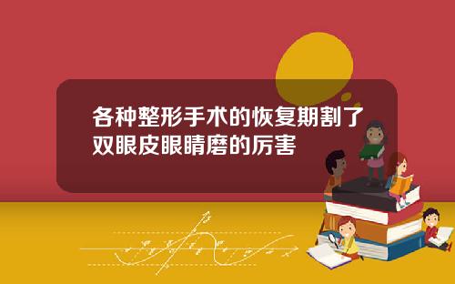 各种整形手术的恢复期割了双眼皮眼睛磨的厉害