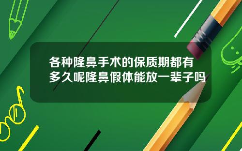 各种隆鼻手术的保质期都有多久呢隆鼻假体能放一辈子吗