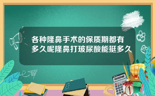 各种隆鼻手术的保质期都有多久呢隆鼻打玻尿酸能挺多久