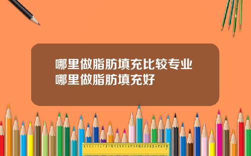 哪里做脂肪填充比较专业 哪里做脂肪填充好