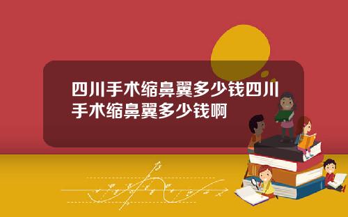 四川手术缩鼻翼多少钱四川手术缩鼻翼多少钱啊