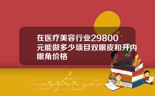 在医疗美容行业29800元能做多少项目双眼皮和开内眼角价格