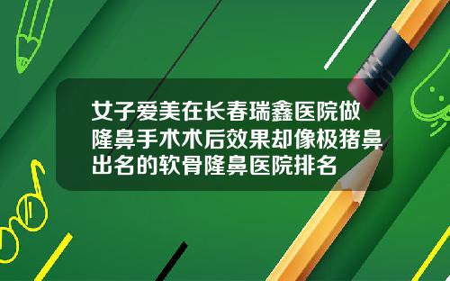 女子爱美在长春瑞鑫医院做隆鼻手术术后效果却像极猪鼻出名的软骨隆鼻医院排名