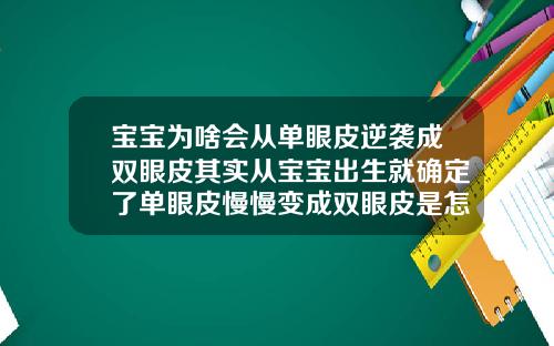 宝宝为啥会从单眼皮逆袭成双眼皮其实从宝宝出生就确定了单眼皮慢慢变成双眼皮是怎么回事