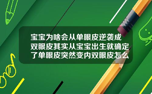 宝宝为啥会从单眼皮逆袭成双眼皮其实从宝宝出生就确定了单眼皮突然变内双眼皮怎么回事