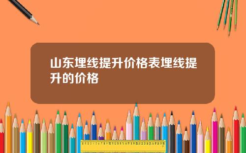 山东埋线提升价格表埋线提升的价格