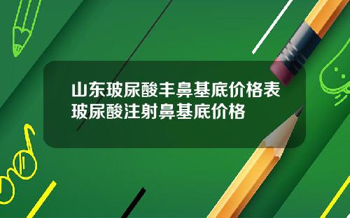 山东玻尿酸丰鼻基底价格表玻尿酸注射鼻基底价格