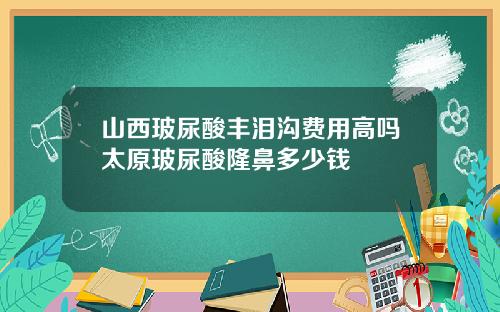 山西玻尿酸丰泪沟费用高吗太原玻尿酸隆鼻多少钱