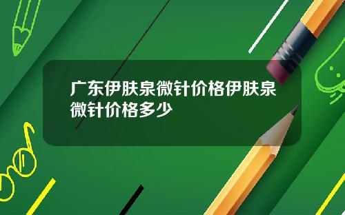 广东伊肤泉微针价格伊肤泉微针价格多少