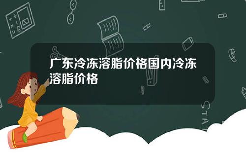 广东冷冻溶脂价格国内冷冻溶脂价格
