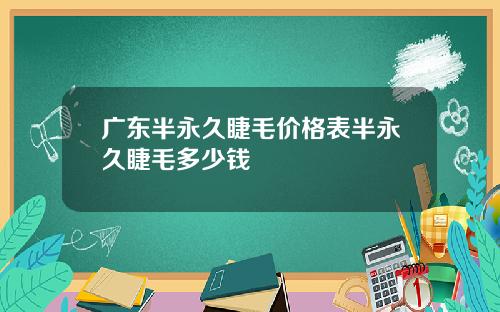 广东半永久睫毛价格表半永久睫毛多少钱