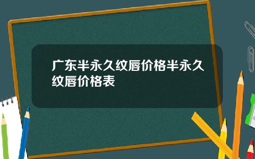 广东半永久纹唇价格半永久纹唇价格表