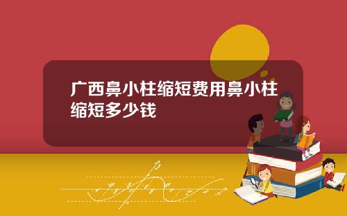 广西鼻小柱缩短费用鼻小柱缩短多少钱