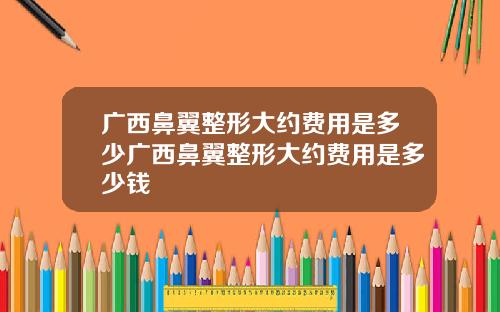 广西鼻翼整形大约费用是多少广西鼻翼整形大约费用是多少钱