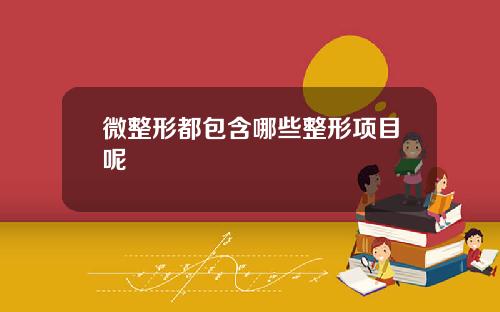 微整形都包含哪些整形项目呢