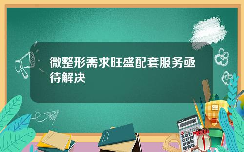 微整形需求旺盛配套服务亟待解决