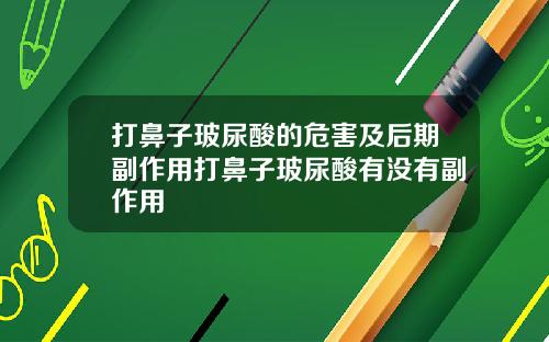 打鼻子玻尿酸的危害及后期副作用打鼻子玻尿酸有没有副作用