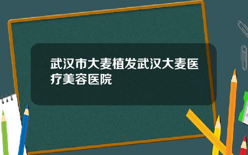 武汉市大麦植发武汉大麦医疗美容医院