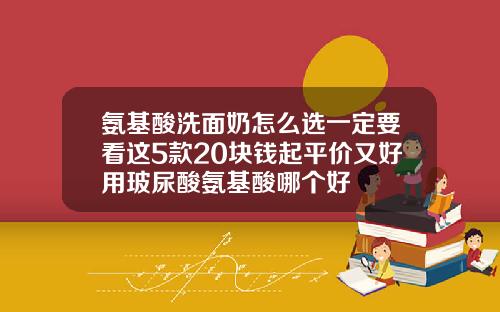 氨基酸洗面奶怎么选一定要看这5款20块钱起平价又好用玻尿酸氨基酸哪个好