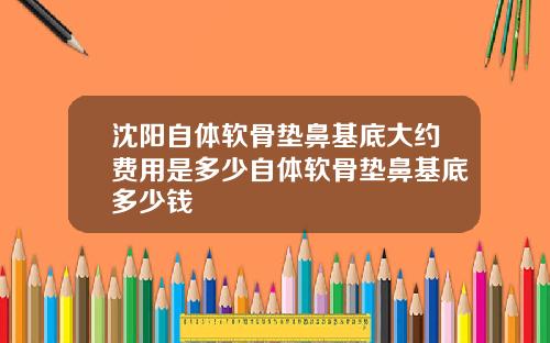 沈阳自体软骨垫鼻基底大约费用是多少自体软骨垫鼻基底多少钱