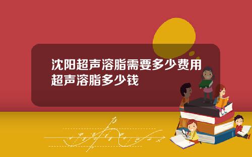 沈阳超声溶脂需要多少费用超声溶脂多少钱