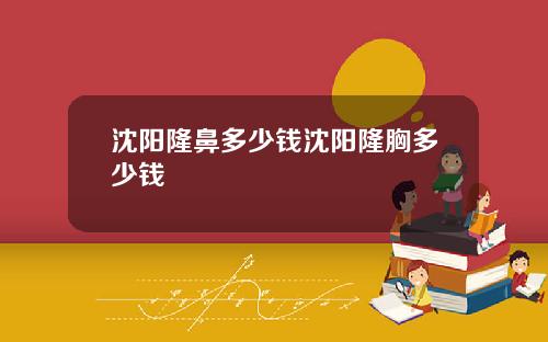 沈阳隆鼻多少钱沈阳隆胸多少钱