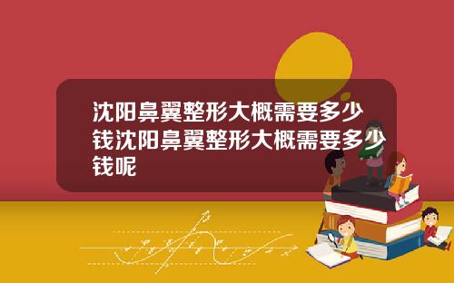 沈阳鼻翼整形大概需要多少钱沈阳鼻翼整形大概需要多少钱呢