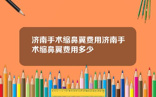 济南手术缩鼻翼费用济南手术缩鼻翼费用多少