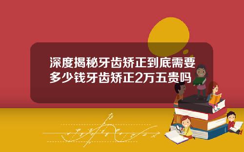 深度揭秘牙齿矫正到底需要多少钱牙齿矫正2万五贵吗