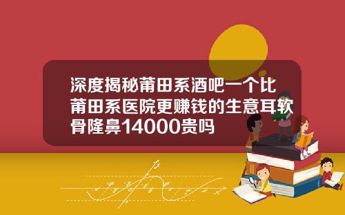 深度揭秘莆田系酒吧一个比莆田系医院更赚钱的生意耳软骨隆鼻14000贵吗