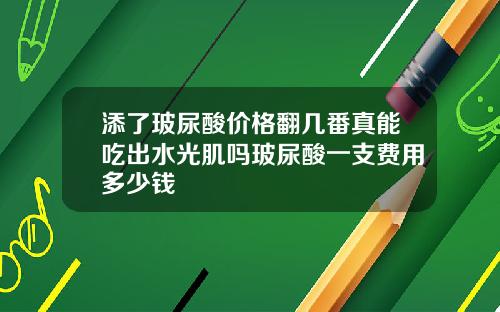 添了玻尿酸价格翻几番真能吃出水光肌吗玻尿酸一支费用多少钱