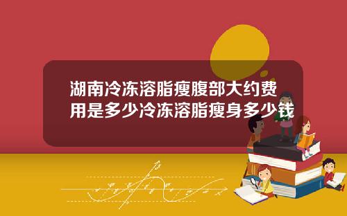 湖南冷冻溶脂瘦腹部大约费用是多少冷冻溶脂瘦身多少钱