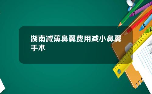 湖南减薄鼻翼费用减小鼻翼手术