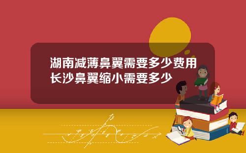 湖南减薄鼻翼需要多少费用长沙鼻翼缩小需要多少