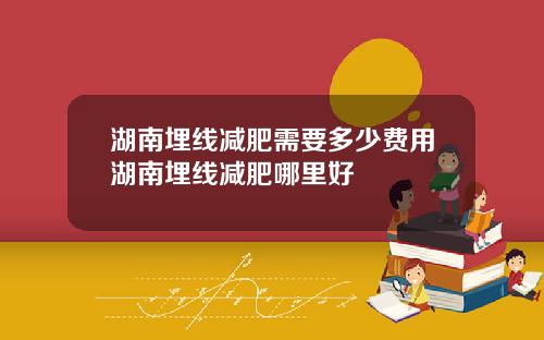 湖南埋线减肥需要多少费用湖南埋线减肥哪里好