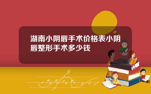 湖南小阴唇手术价格表小阴唇整形手术多少钱