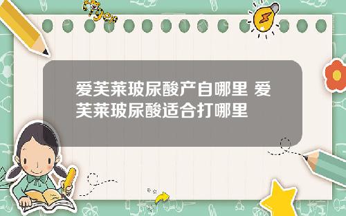 爱芙莱玻尿酸产自哪里 爱芙莱玻尿酸适合打哪里