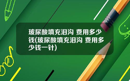玻尿酸填充泪沟 费用多少钱(玻尿酸填充泪沟 费用多少钱一针)