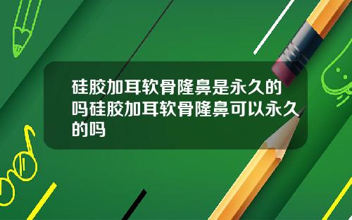硅胶加耳软骨隆鼻是永久的吗硅胶加耳软骨隆鼻可以永久的吗