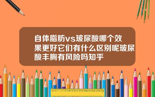 自体脂肪vs玻尿酸哪个效果更好它们有什么区别呢玻尿酸丰胸有风险吗知乎