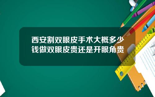 西安割双眼皮手术大概多少钱做双眼皮贵还是开眼角贵
