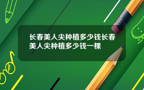 长春美人尖种植多少钱长春美人尖种植多少钱一棵