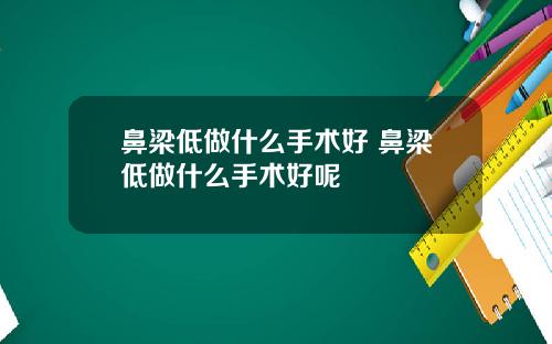 鼻梁低做什么手术好 鼻梁低做什么手术好呢